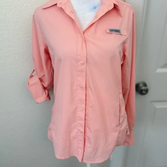 Columbia Light Pink Button-Up Shirt - Picture 1 of 10